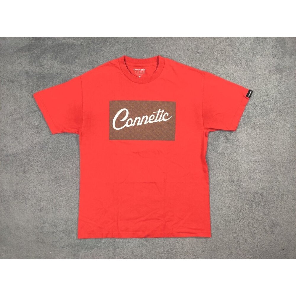Connetic Shirt Adult Mens Large Red Box Logo Spell Out Short Sleeve